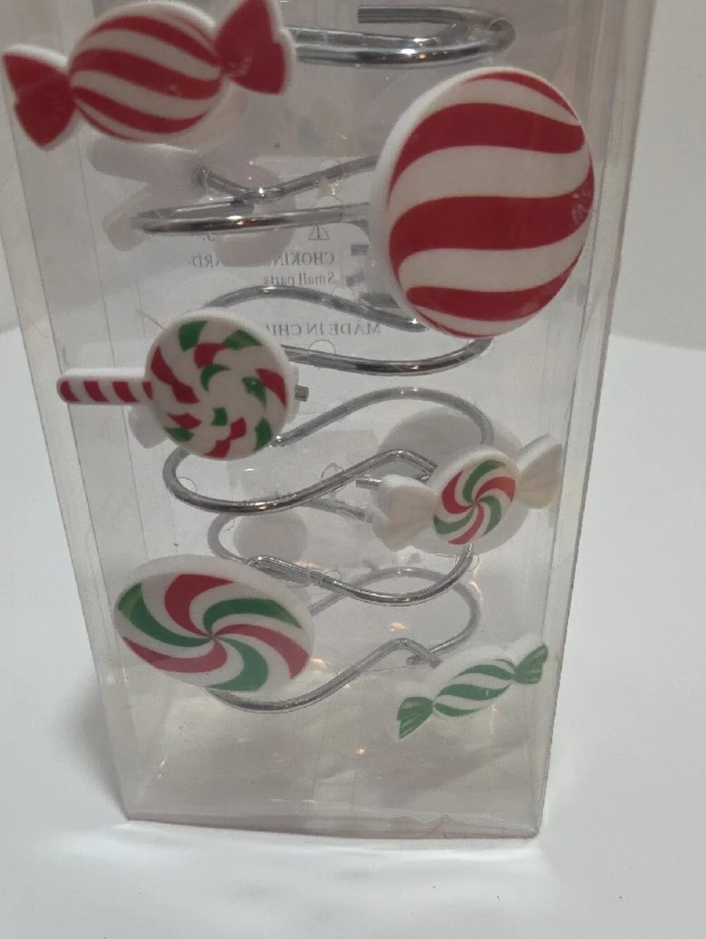 Christmas Candy Swirl Shower Curtain Hooks